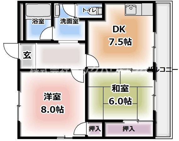 大西マンションの物件間取画像